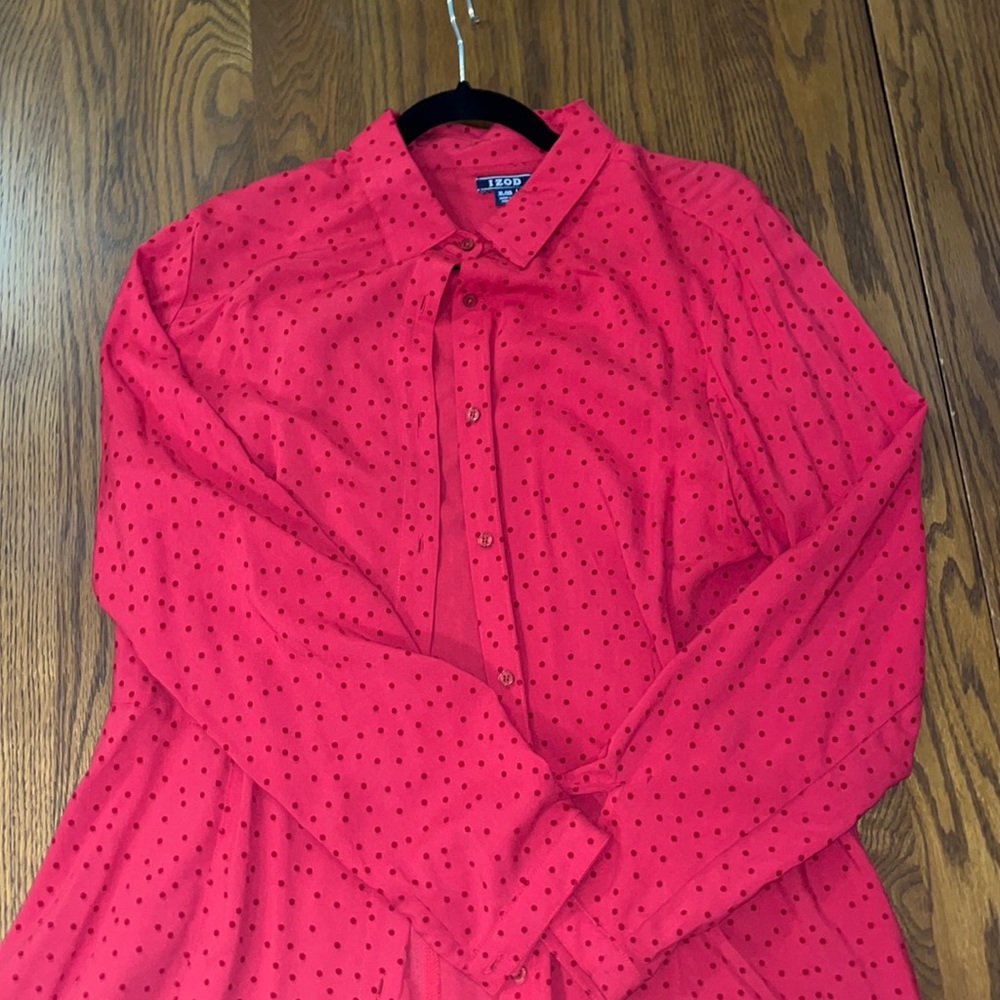 Red dot red button up